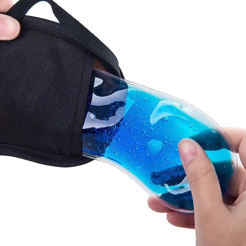 Silk eye mask in peacock blue with adjustable strap, lightweight 20g sleep blindfold