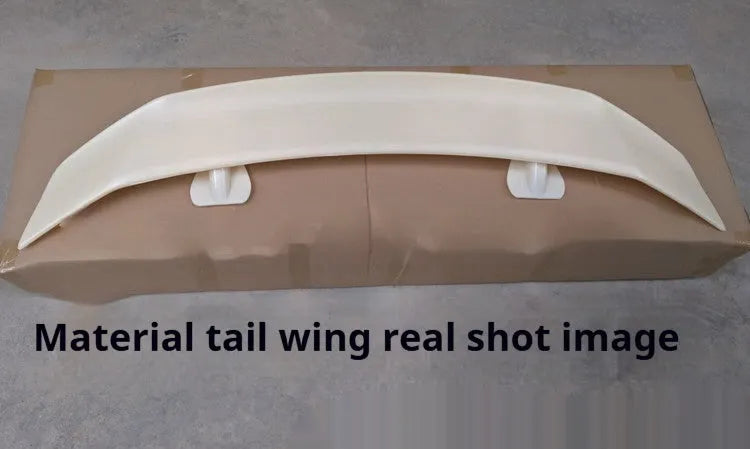 Universal punch-free ABS plastic car rear spoiler in choice of finishes for boot lid mounting.