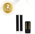 Black 3D Flame LED taper candle showing realistic flickering light effect.