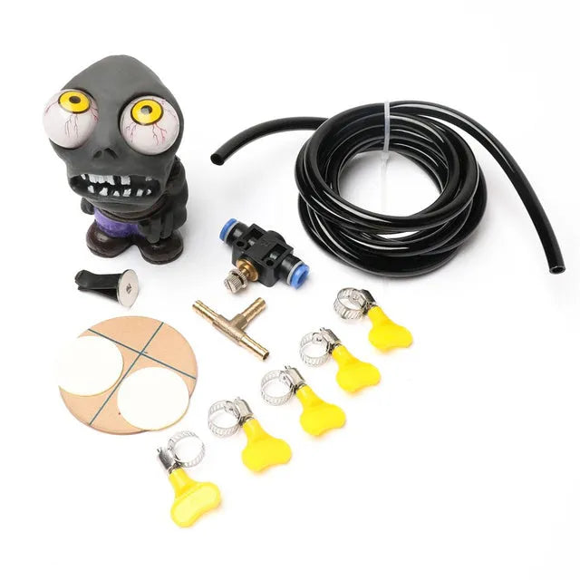 Turbo car boost eye zombie doll decompress ornament kit with pressure valve and copper fittings