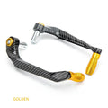 Pair of aluminium alloy motorcycle hand guards in black with water transfer printing finish on handlebars