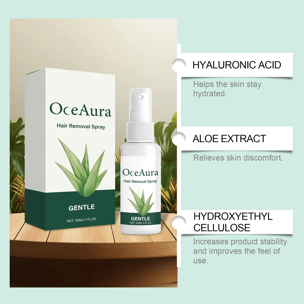 30ml moisturising hair removal spray with aloe and hyaluronic acid for smooth skin