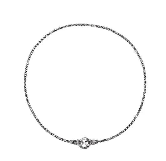 Women's solid S925 sterling silver clavicle necklace on a chain with length options.