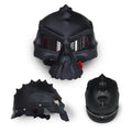 Skull helmet double-sided change wear ABS construction bright black finish front view