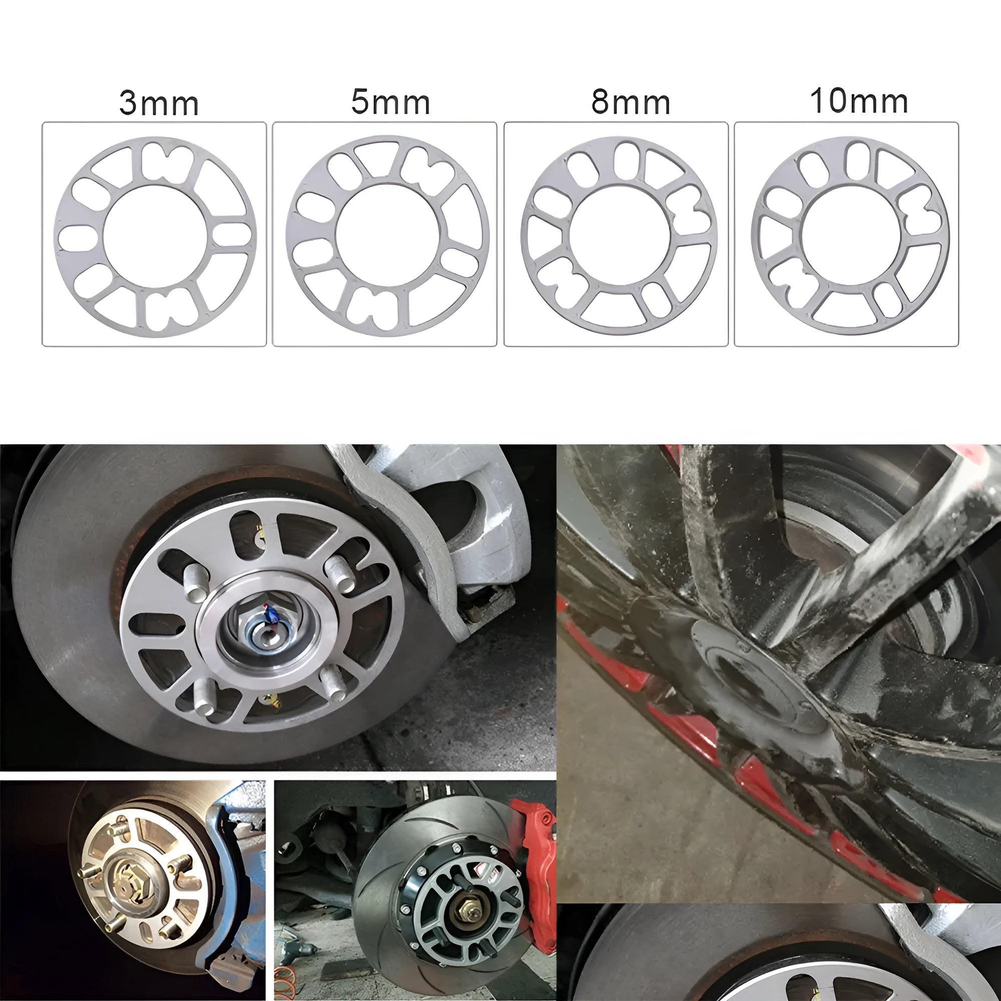 Automotive wheel hub widening gasket spacer in 3mm 5mm 6mm 8mm 10mm thickness options