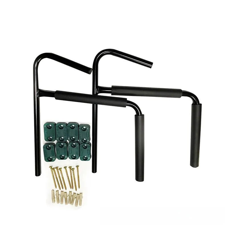 Carbon steel kayak wall hanger for garage storage of kayaks and surfboards
