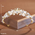 Gold and silver alloy pearl crown headdress for women's wedding and birthday hair accessories