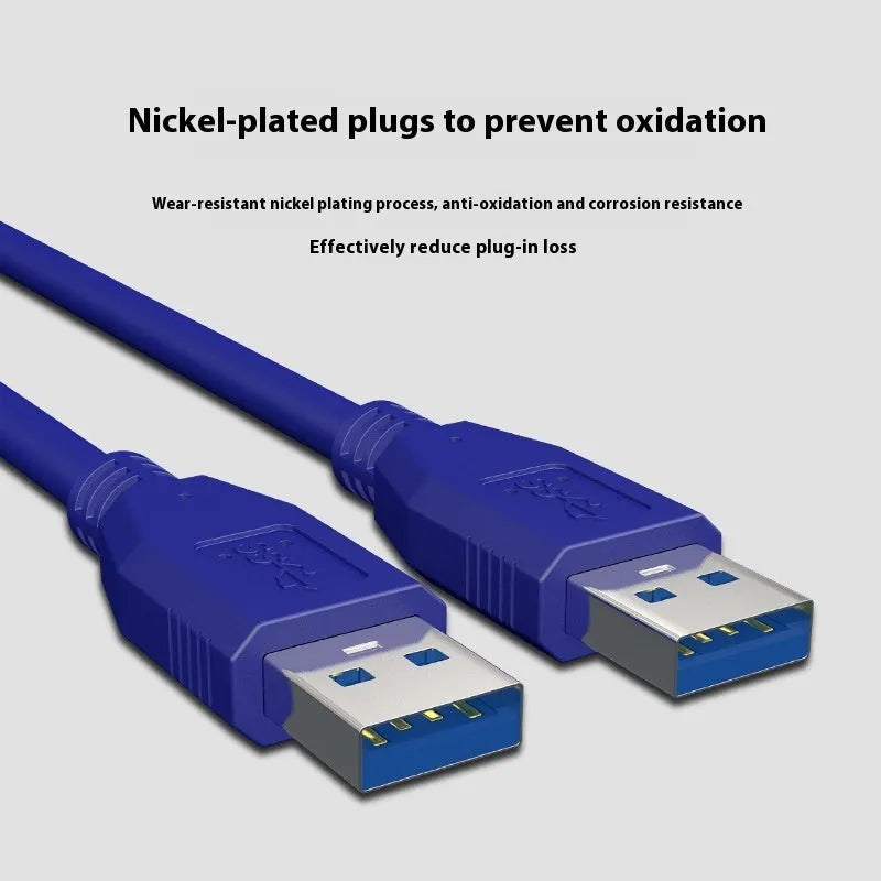USB 3.0 public-to-public data cable with nickel-plated connectors for hard disk boxes