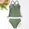 Women's high-waisted slimming bikini set in nylon, shown in leopard print colour option.