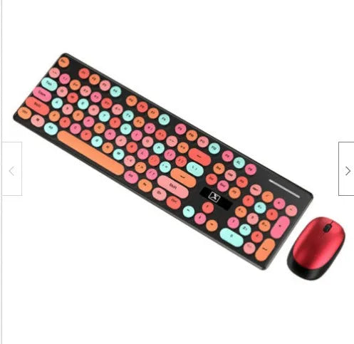 Wireless yellow keyboard and mouse set with backlight display and USB connectivity