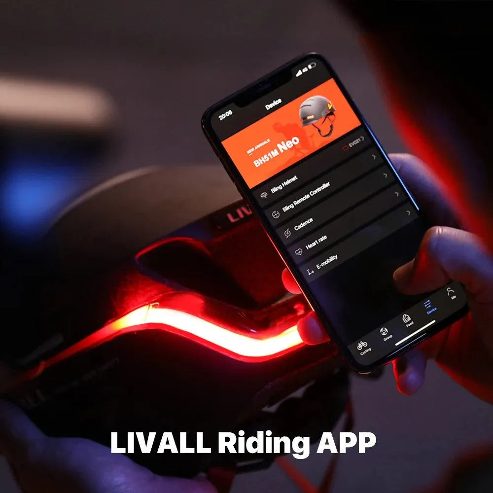 City light smart bicycle helmet with LED flash control in Aurora Purple on dark background
