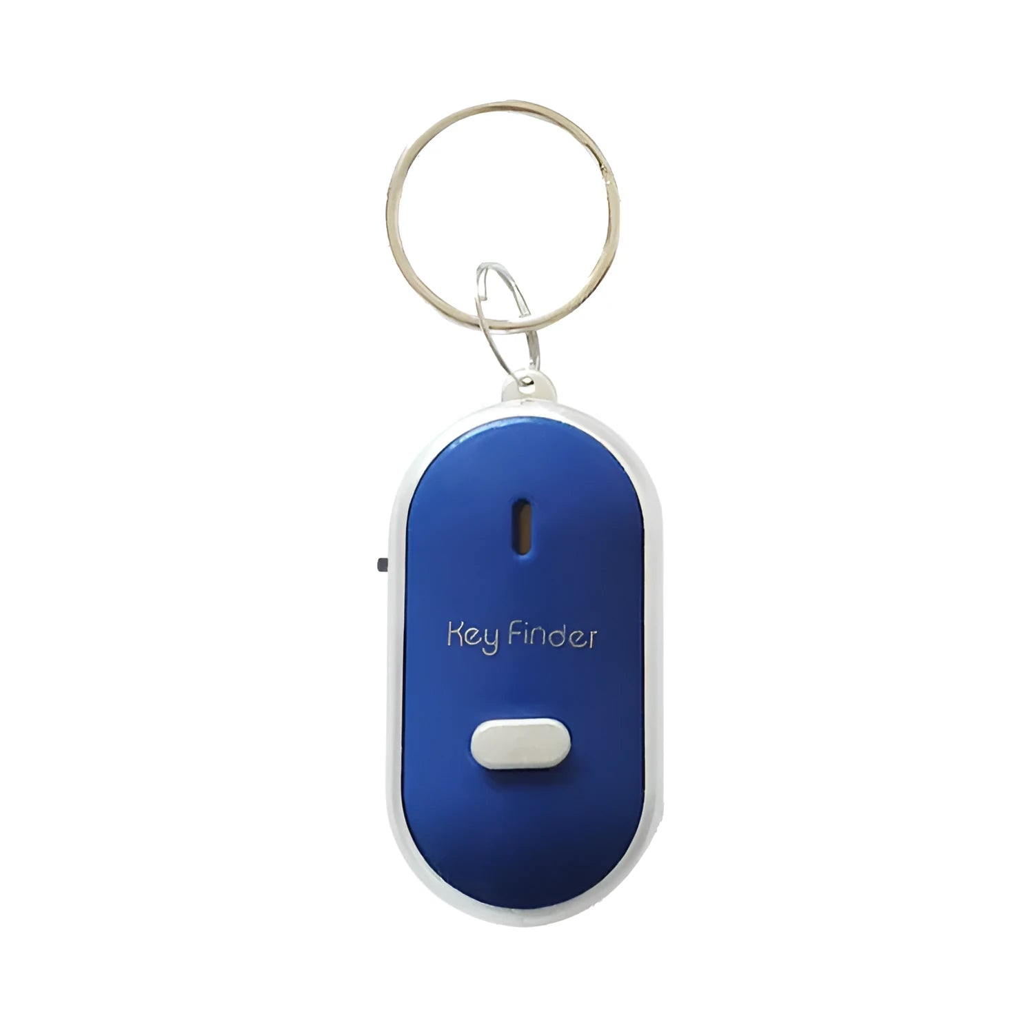 Oval plastic acrylic voice control key finder pendant in red, blue, white, black, and orange colour options.
