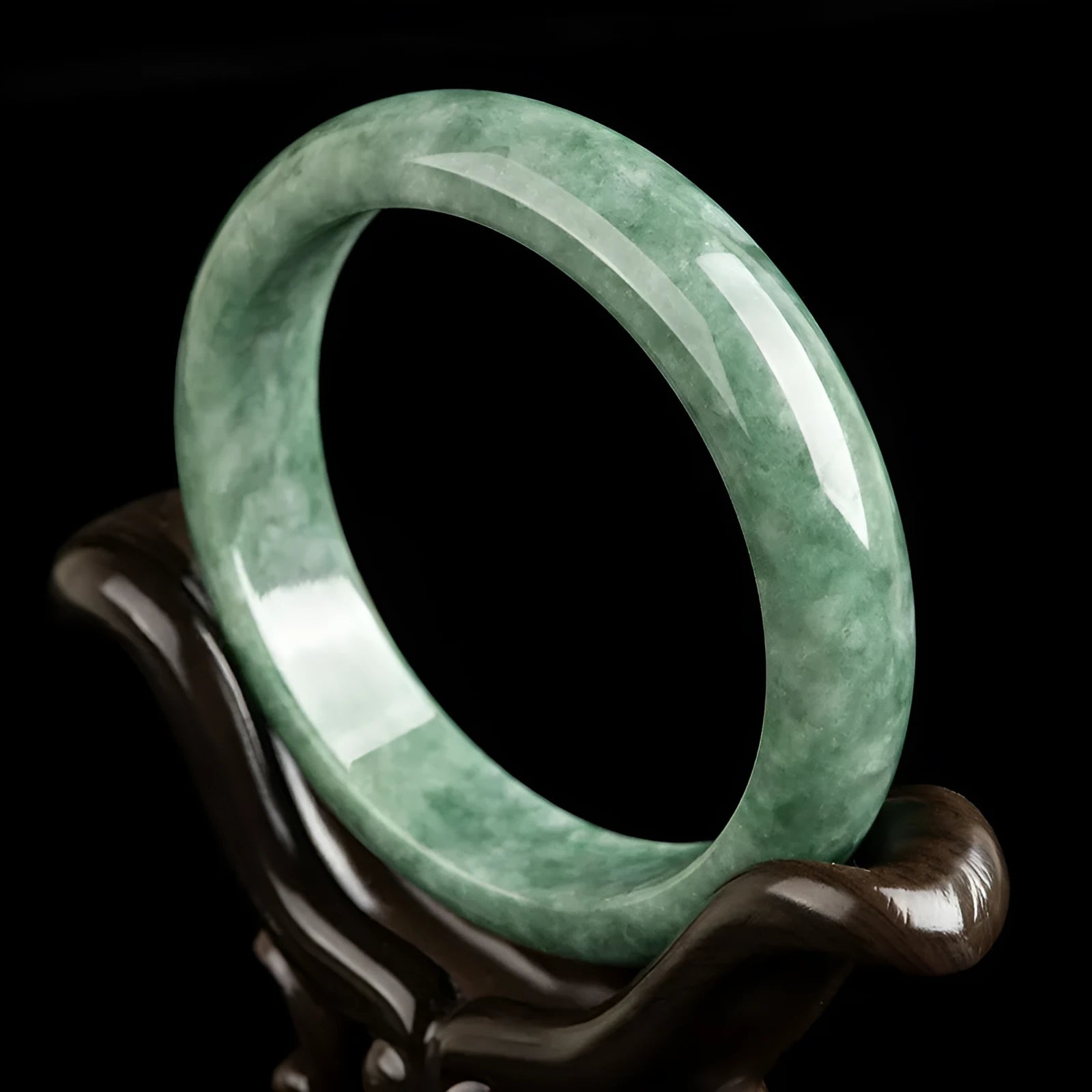 Natural emerald bean green jade bracelet for women, simple style, certificate and gift box included