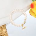 Natural freshwater pearl fishtail bracelet for women, handmade original design on display