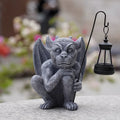 Creative stone statue ghost solar decoration resin American style garden lamp 17x13x21cm