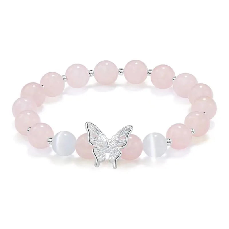 Cat eye crystal bracelet for women with butterfly and bow design in princess style