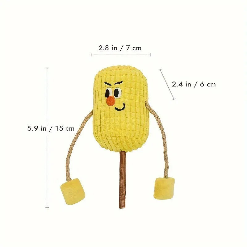 Corn cob shaped cat chew toy made of polio wood for feline teeth cleaning