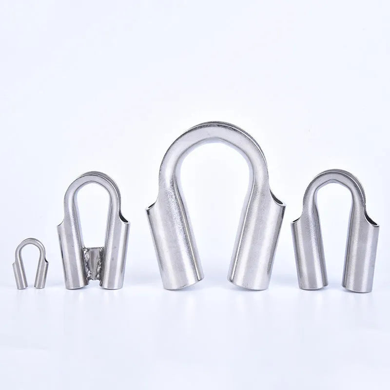 Stainless steel tubular chicken heart ring sleeve ring set showing round design and multiple tube size specifications