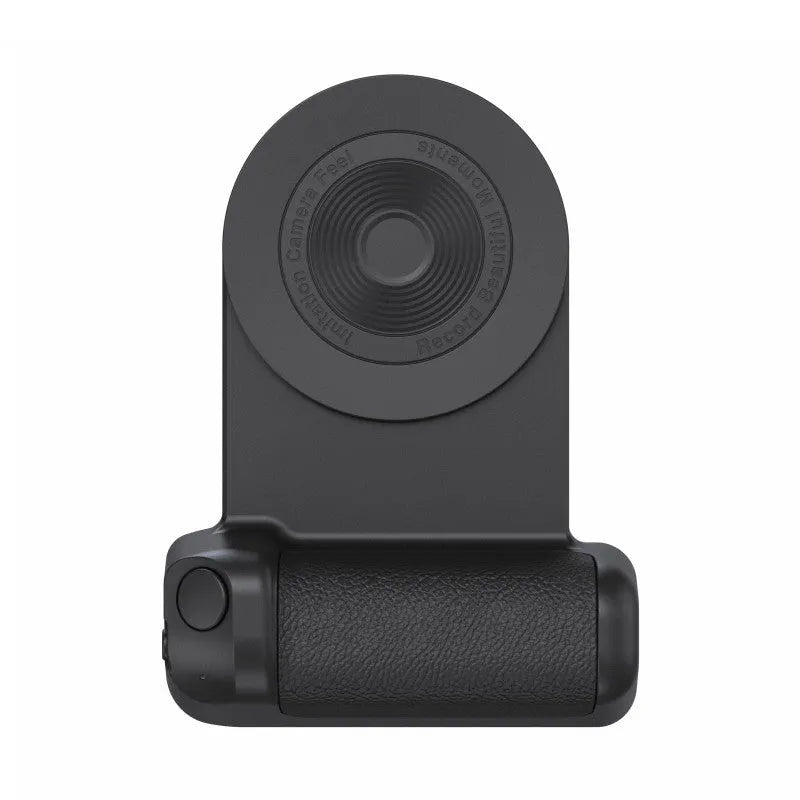 3-in-1 magnetic phone holder with rotatable camera handle and desktop stand in black colour