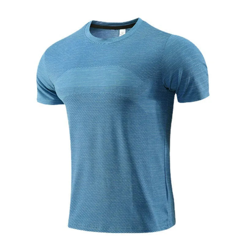 Polyester spandex workout T-shirt in multiple colours with short sleeves for running and basketball