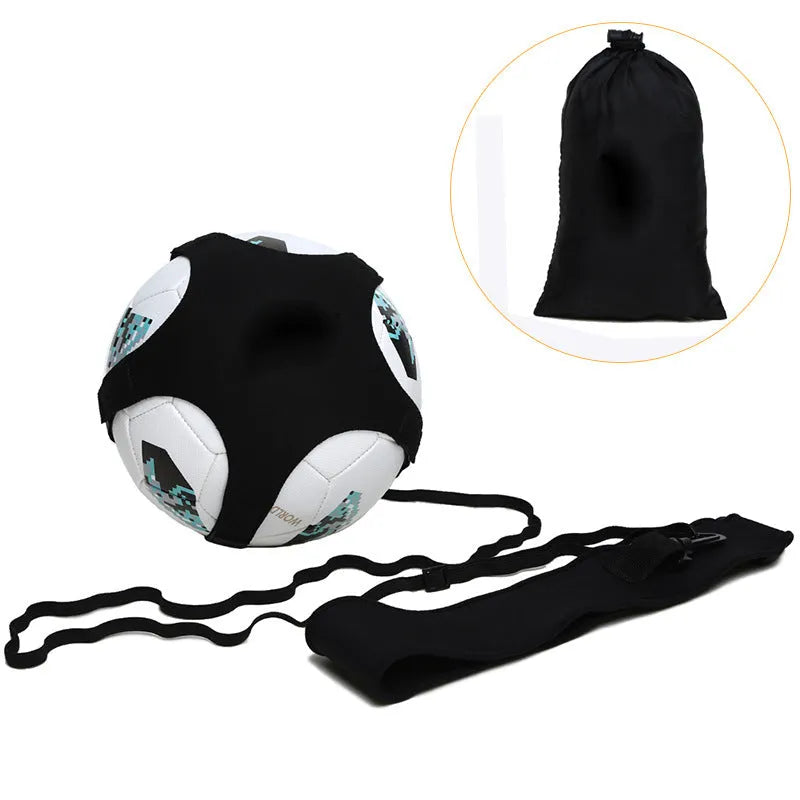 Black football juggling belt with rotating mechanism for 2-metre practice