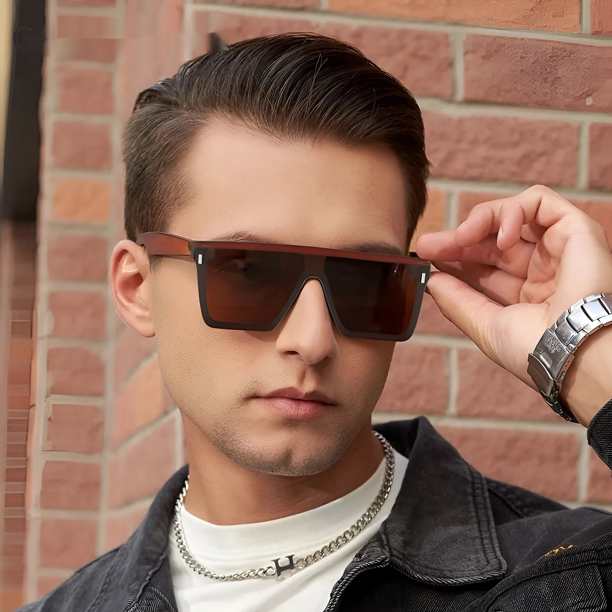 Polarized sunglasses C2 sand black frame gray piece for driving and fishing