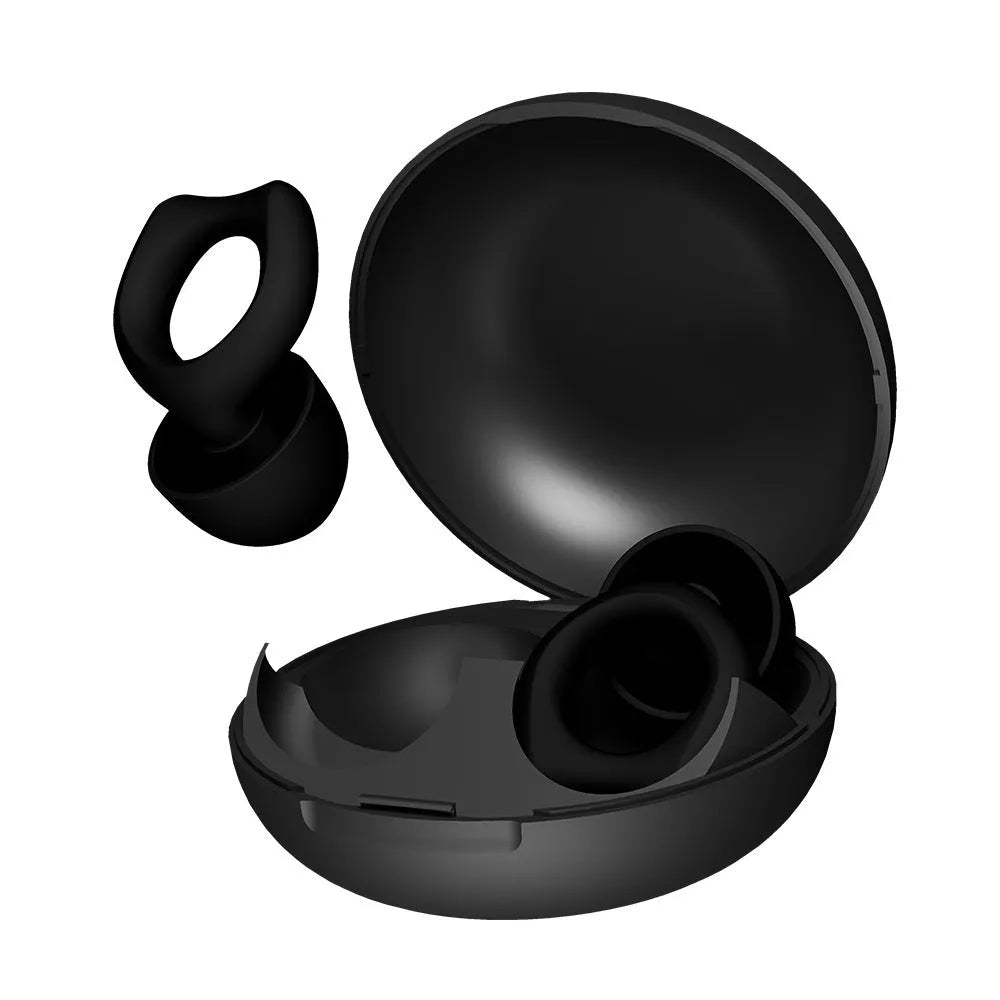 Super anti-noise silicone soundproof earplugs in black for sleep party work