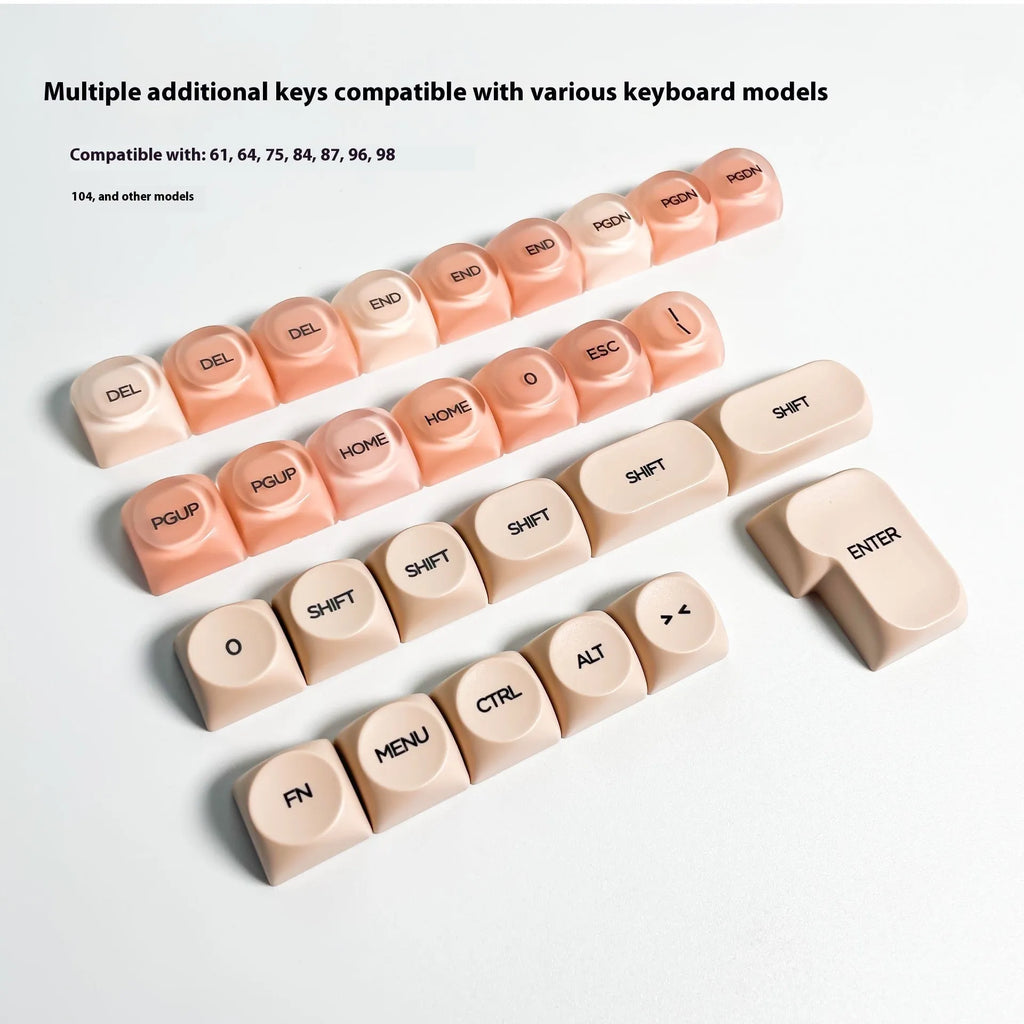 Boxed small full set plastic mechanical keyboard keycaps with UV print OEM height Russian root – liquid foundation colour