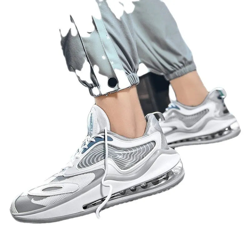 Men's summer casual shoes with air cushion height increasing soles in Space Black colour