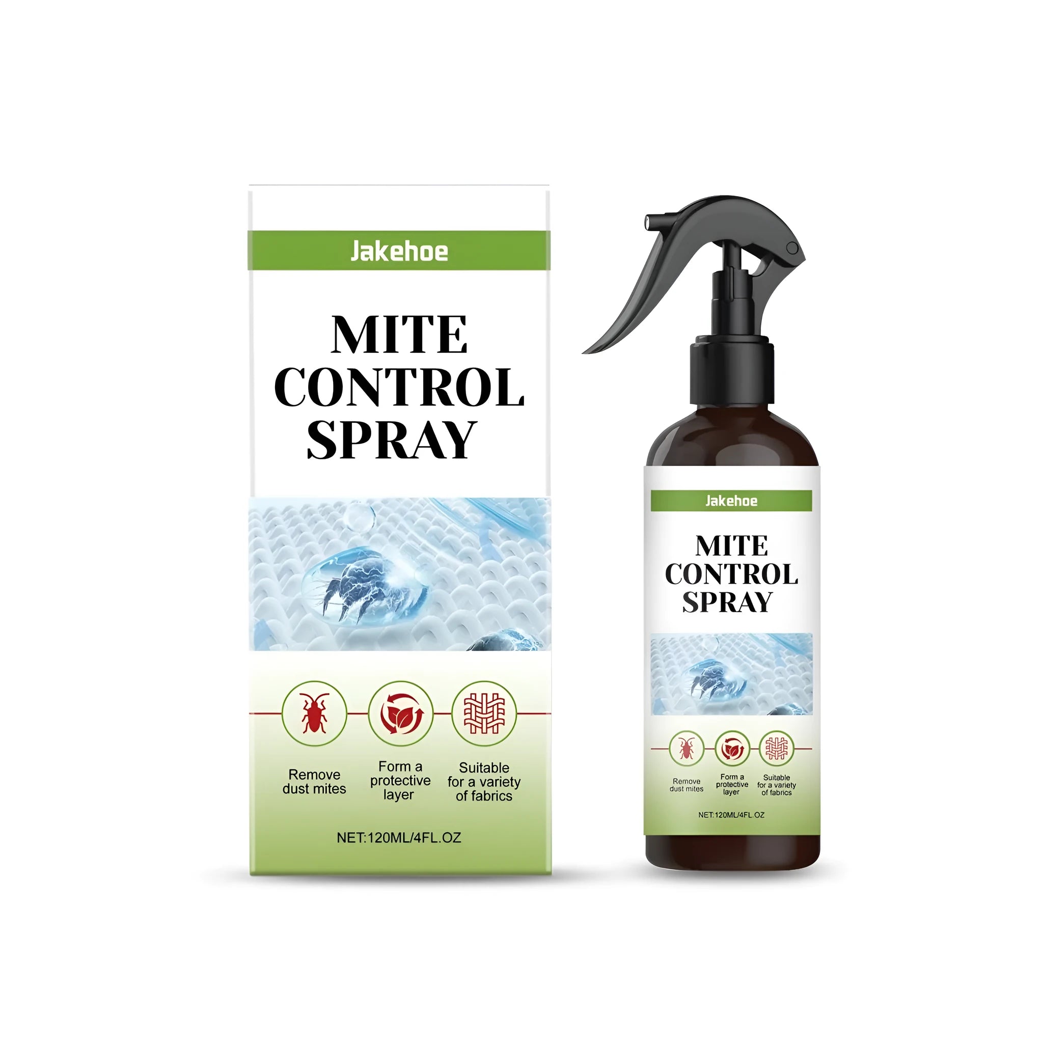 120ml mite control spray bottle for mattresses and bedding with water, ethanol and propylene glycol formula