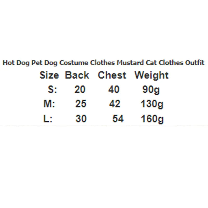 Funny hot dog costume suit on a small dog for pet cosplay and winter clothing.