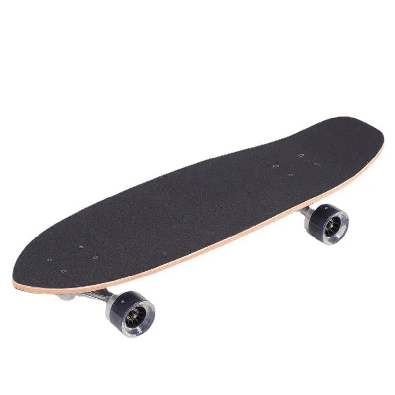 White 31-inch maple wooden street scooter on pavement