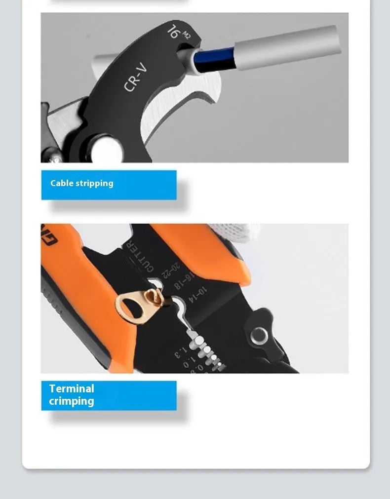 Fully automatic wire stripping pliers tool with box-mounted design for electrical work