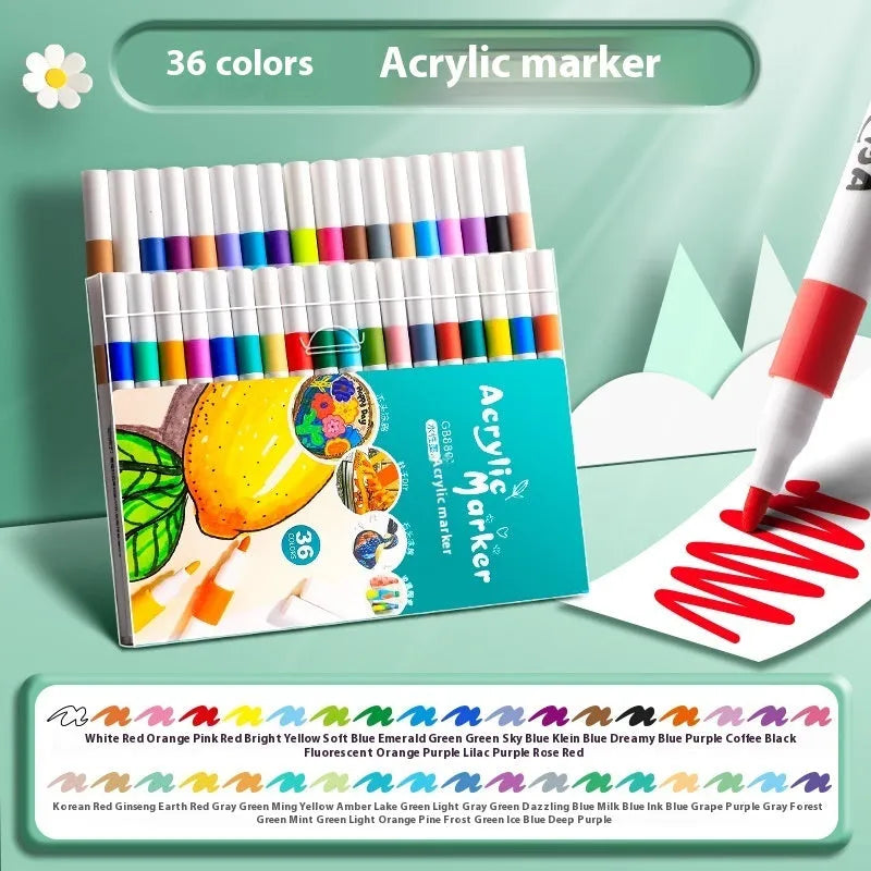 True colour acrylic marker pens for students in multicolour plastic set options