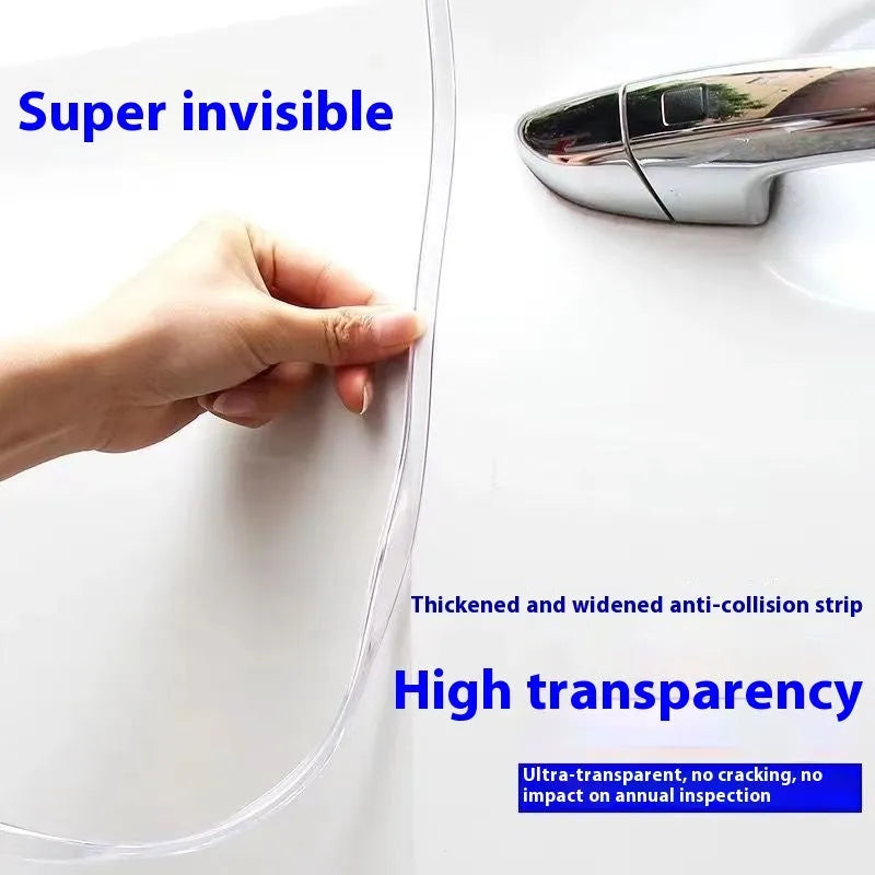 Transparent PVC car door bumper strip protection for universal fit on all vehicle door edges