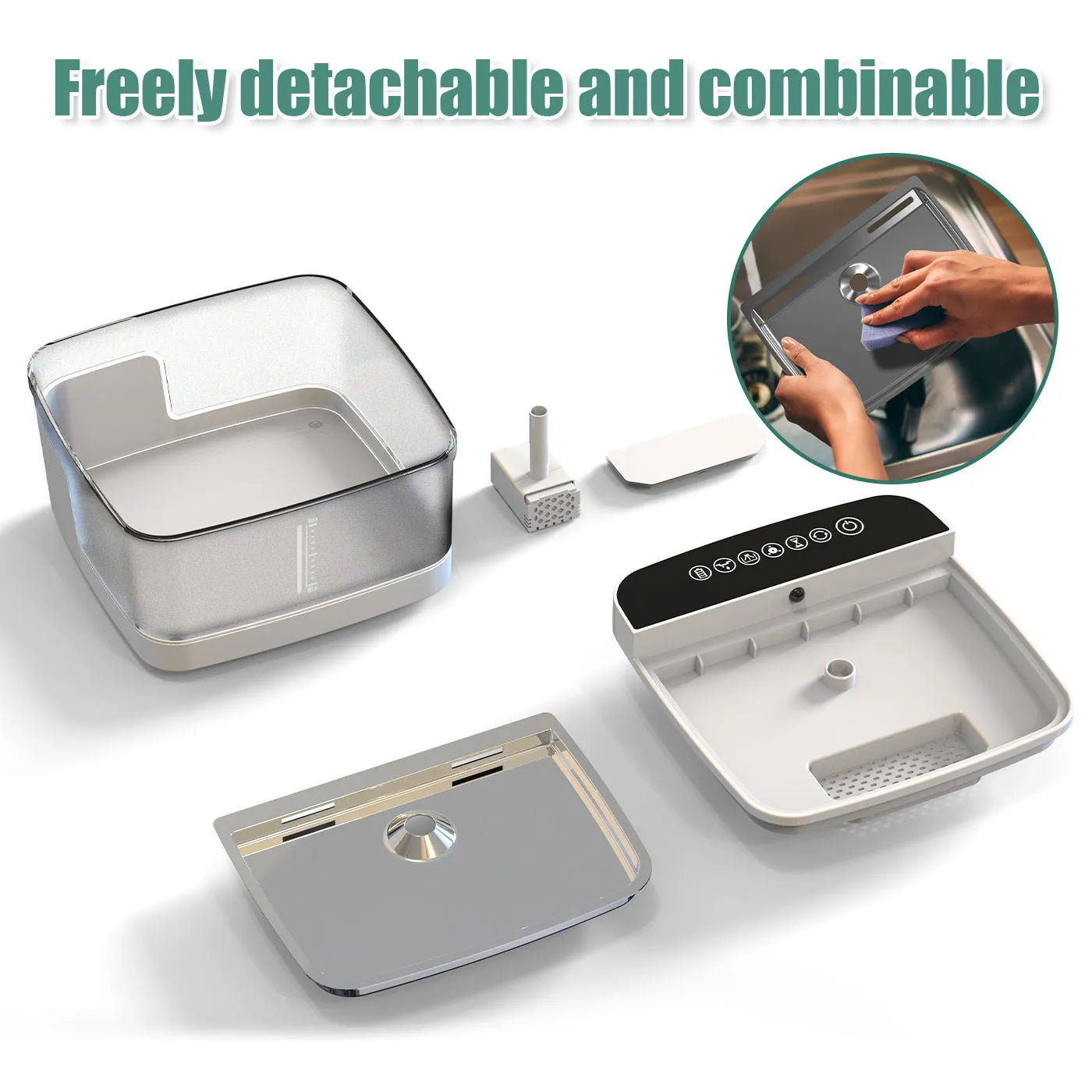 Automatic pet water dispenser with circulating pump and filter element for cats and dogs