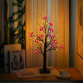 60cm LED birch tree night light with 24 warm beads black finish USB battery powered