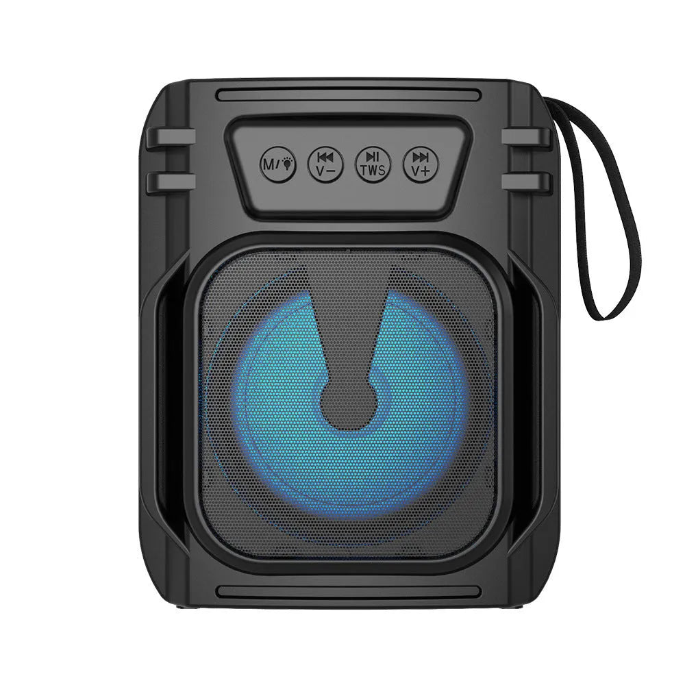 Portable Bluetooth speaker in colour 3107 showing compact design with USB charging port