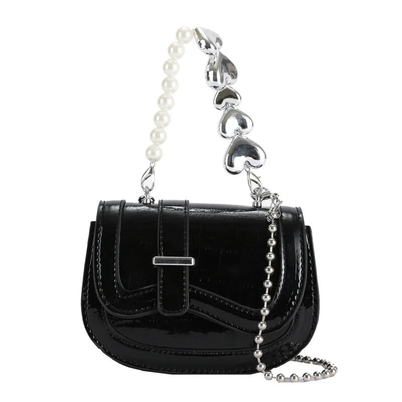 Women's PU leather mini tote crossbody bag showing mobile phone compartment and sandwich pocket
