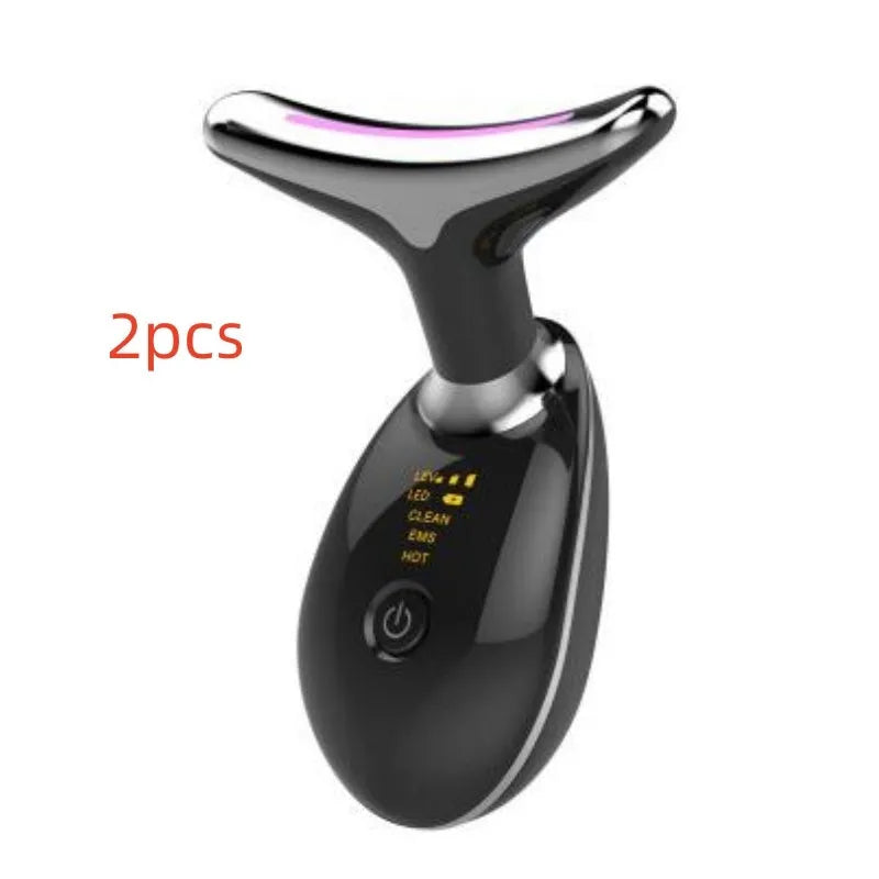 Beauty neck fade care massage instrument with ultrasonic infrared colour light functions in white