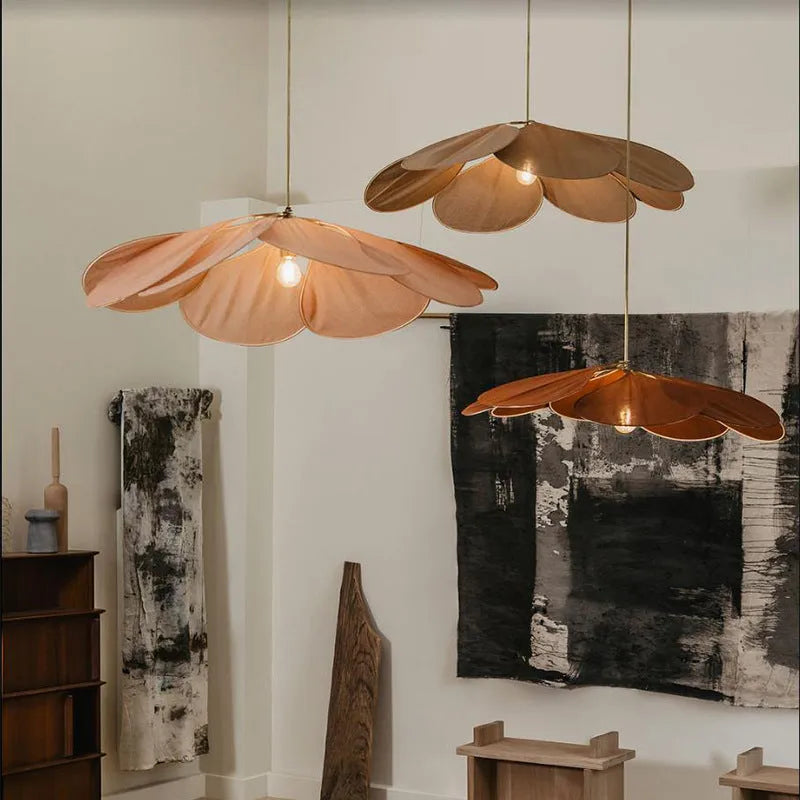 Cloth-craft hanging lamp Bohemian style white 60cm diameter ceiling chandelier