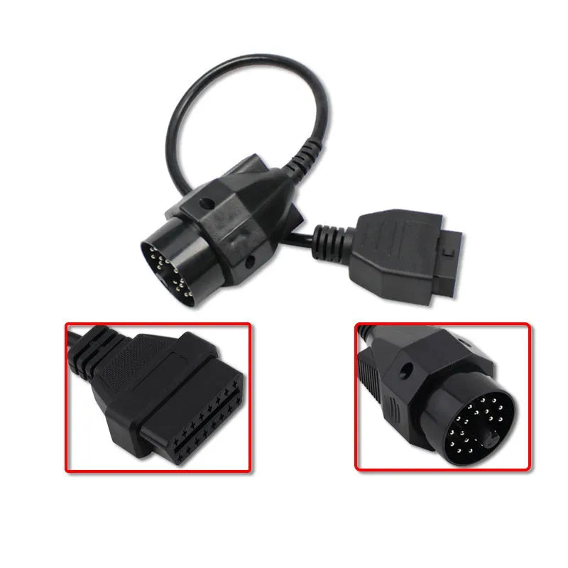BMW 20-pin to 16-pin OBD2 diagnostic cable adapter with connecting cables