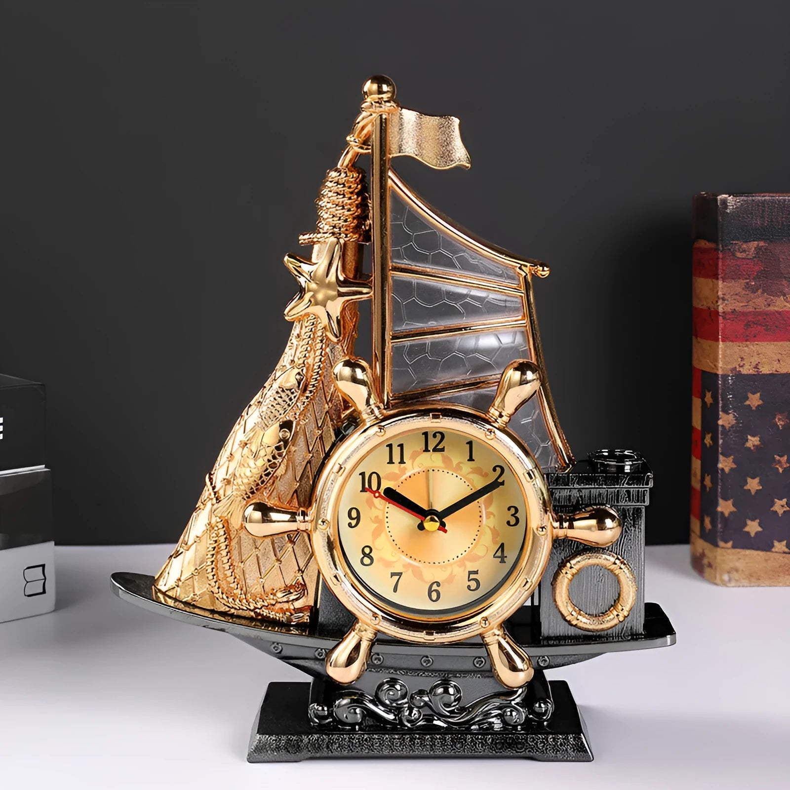 Fashion bedroom alarm clock creative home decor plastic clock gold or silver finish on desk