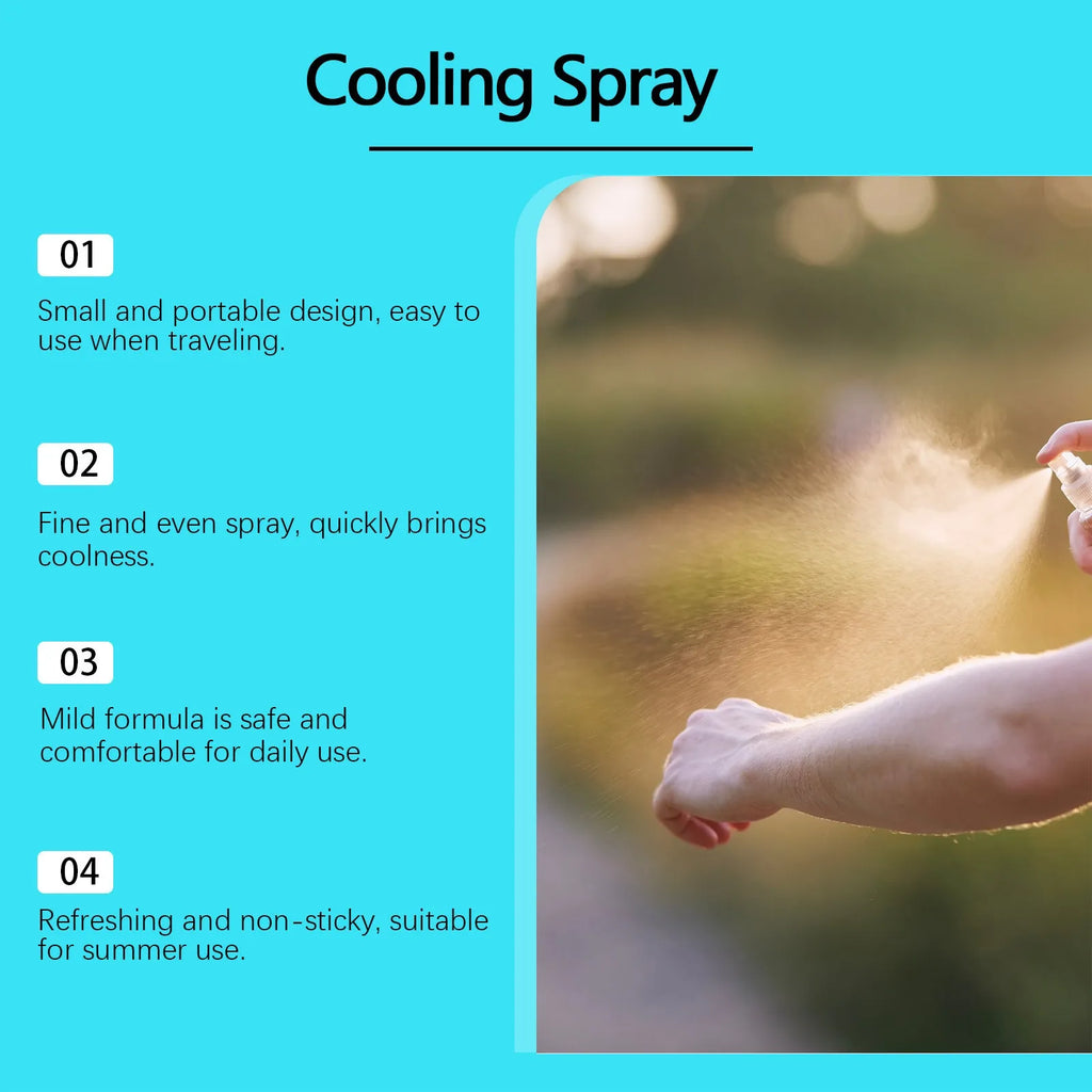 Cool Spray Summer Portable Outdoor Body Mist 50ml white plastic bottle with spray nozzle