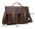 Small yellow brown Crazy Horse leather messenger bag for men with shoulder strap