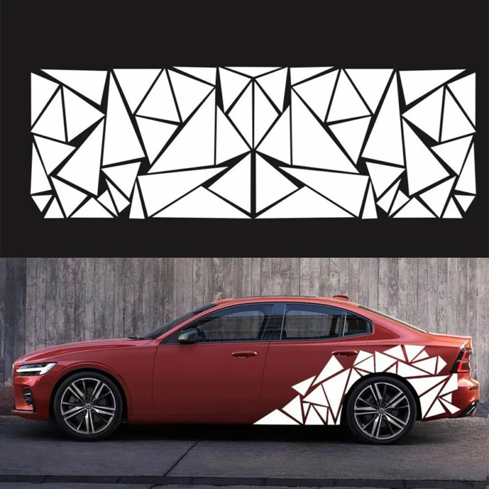 200cm by 60cm PET vinyl car waistline and rear wheel modification sticker in five colour options