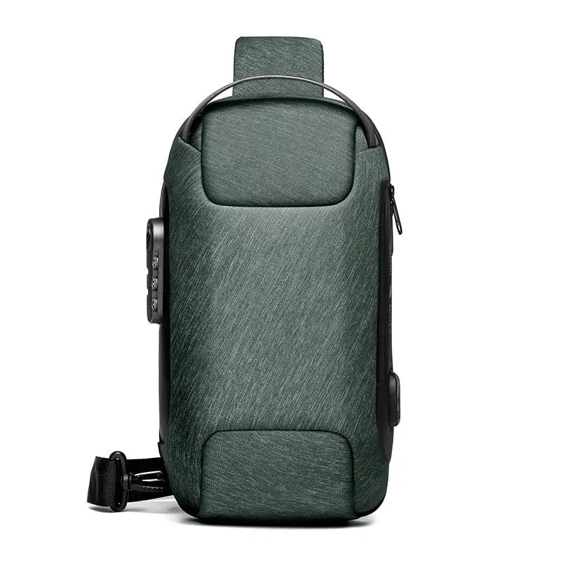 Waterproof Oxford cloth anti-theft crossbody bag with zip closure and shoulder strap.