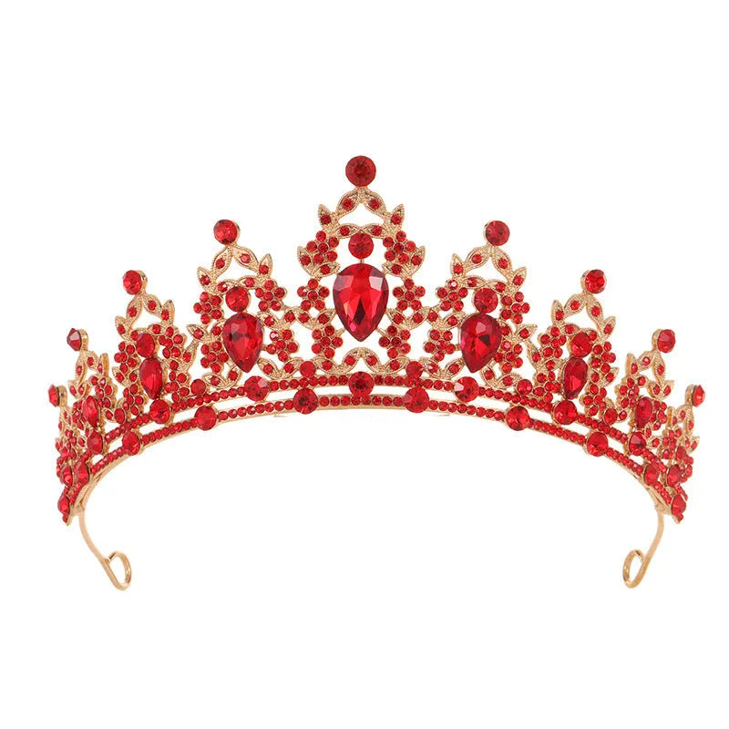 Baroque bride headdress crown with rhinestone detailing in silver and gold colour options