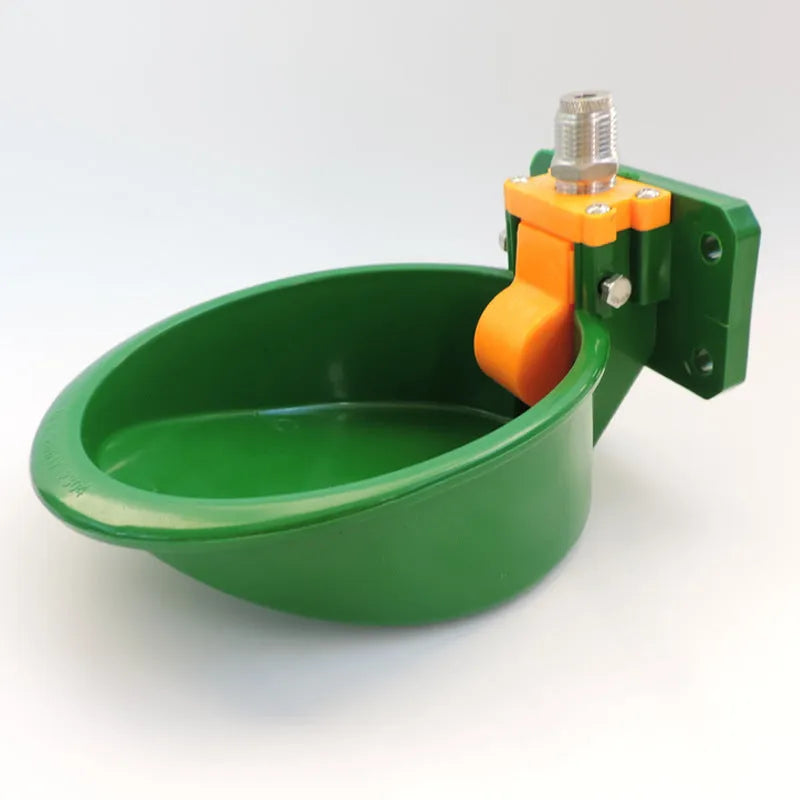 Green plastic sheep drinking bowl with water nozzle for pig and sheep auto drink bowl