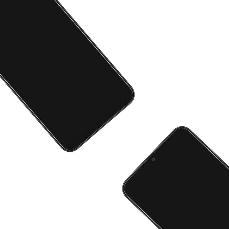 Black replacement LCD screen for Samsung Galaxy A50 and A50S in OLED or in-cell construction.